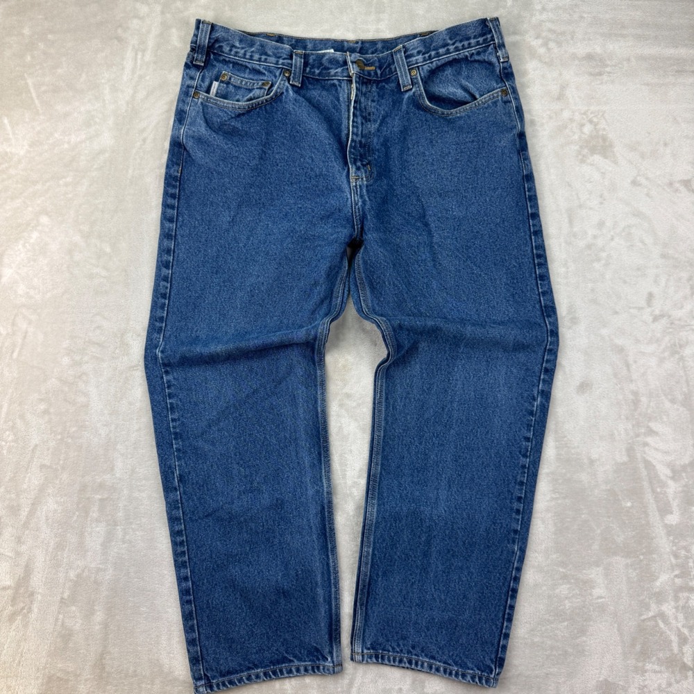 Carhartt Relaxed Fit Jeans‎ Mens 38x30 Blue Denim Workwear B460DVB Workwear